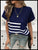 Striped Round Neck Short Sleeve Sweater