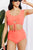 Marina West Swim Sanibel Crop Swim Top and Ruched Bottoms Set in Coral