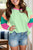 Color Block Round Neck Long Sleeve Top