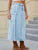 Slit Pocketed High Waist Denim Skirt