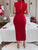 Cutout Slit Mock Neck Sleeveless Dress