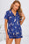 Printed Button Up Short Sleeve Top and Shorts Lounge Set