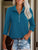 Half Zip Collared Neck Three-Quarter Sleeve T-Shirt