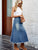 Raw Hem Buttoned Denim Skirt with Pockets