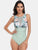 Cutout Printed Round Neck One-Piece Swimwear