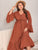 Plus Size V-Neck Flare Sleeve Maxi Dress