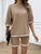 Contrast Trim Round Neck Top and Shorts Set