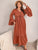 Plus Size V-Neck Flare Sleeve Maxi Dress