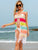 Fringe Color Block Sleeveless Cover Up