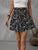 Frill Tied Printed Mini Skirt