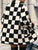 Double Take Full Size Checkered Button Front Coat with Pockets