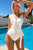 Ruffled V-Neck Wide Strap One-Piece Swimwear