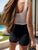 Buckle High Waist Denim Shorts