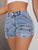 Mid-Rise Waist Denim Shorts with Pockets