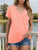 Pocketed Heathered V-Neck Short Sleeve T-Shirt