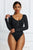 Half Zip Scoop Neck Long Sleeve Bodysuit