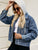 Drawstring Hooded Button Up Denim Jacket