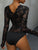 Lace Plunge Long Sleeve Bodysuit