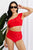 Marina West Swim Seaside Romance Ruffle One-Shoulder Bikini in Red