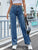 Slit High Waist Jeans with Pockets