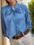 Tie Neck Long Sleeve Denim Top