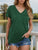 Pocketed Heathered V-Neck Short Sleeve T-Shirt