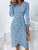 Full Size Printed Surplice Long Sleeve Midi Dress