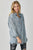 RISEN Distressed Raw Hem Denim Shirt