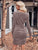 Glitter Ruched Cowl Neck Wrap Dress