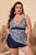 Plus Size Printed Sleeveless Top and Shorts Swim Set