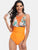 Cutout Printed Round Neck One-Piece Swimwear