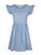 Full Size Ruffled Round Neck Cap Sleeve Denim Dress