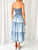 Slit Smocked Tube Tiered Denim Dress