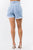 American Bazi High Waist Distressed Raw Hem Denim Shorts