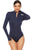 Full Size Ribbed Half Zip Long Sleeve Bodysuit