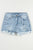 Distressed Raw Hem Denim Shorts