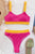 Color Block Scoop Neck Bikini Set