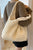 Ruched Polyester Large Handbag