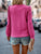 Textured Round Neck Long Sleeve Sweatshirt