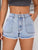 Raw Hem Pocketed Denim Shorts