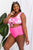 Marina West Swim Sanibel Crop Swim Top and Ruched Bottoms Set in Pink