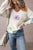 Crochet Flower V-Neck Long Sleeve Sweater