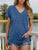 Pocketed Heathered V-Neck Short Sleeve T-Shirt