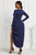 High-low Ruched Surplice Long Sleeve Dress