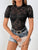 Lace Mock Neck Short Sleeve Bodysuit