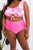 Marina West Swim Sanibel Crop Swim Top and Ruched Bottoms Set in Pink