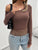 Single Shoulder Long Sleeve Lace T-Shirt