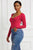 Half Zip Scoop Neck Long Sleeve Bodysuit