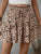 Frill Tied Printed Mini Skirt