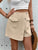 Pocketed High Waist Shorts with Zip